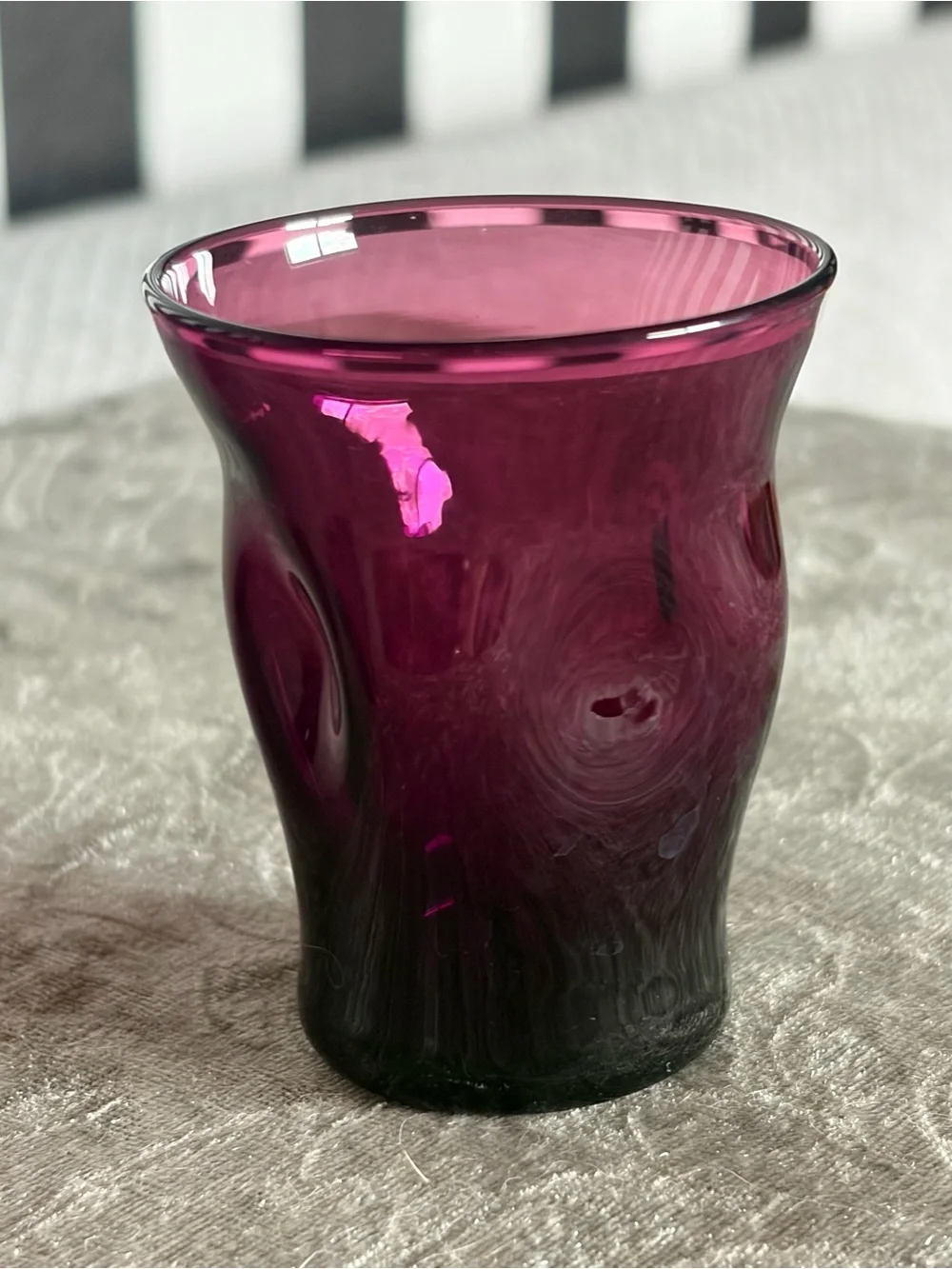 Cambridge Glass 1930s Mulberry Amethyst Pinch Tumblers Cordial Glasses Set of 4